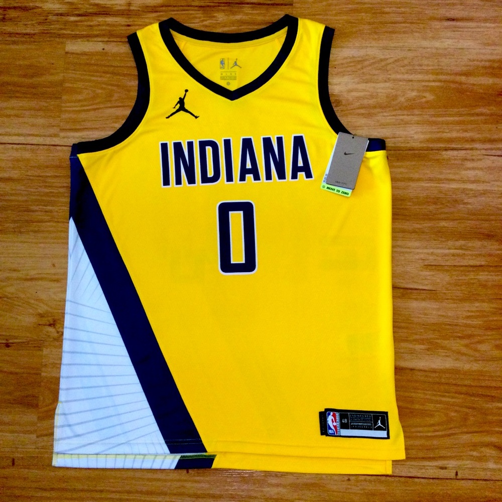 Indiana Pacers Tyrese Haliburton Jersey Yellow/Blue